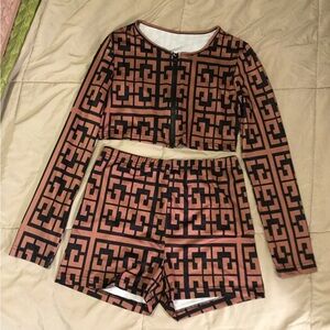 Geometric Patterned Two-Piece Set